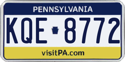 PA license plate KQE8772