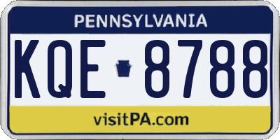 PA license plate KQE8788
