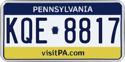 PA license plate KQE8817