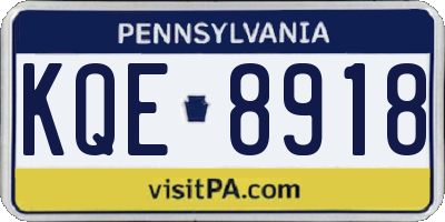 PA license plate KQE8918