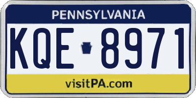 PA license plate KQE8971