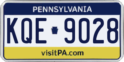 PA license plate KQE9028