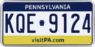 PA license plate KQE9124