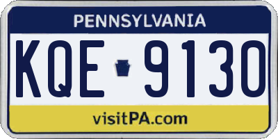 PA license plate KQE9130