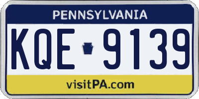 PA license plate KQE9139