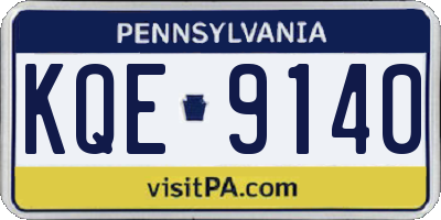PA license plate KQE9140