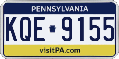 PA license plate KQE9155