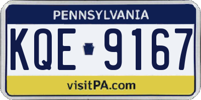 PA license plate KQE9167