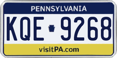 PA license plate KQE9268