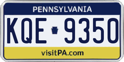 PA license plate KQE9350