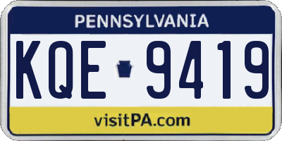 PA license plate KQE9419