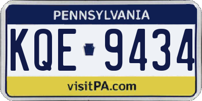 PA license plate KQE9434