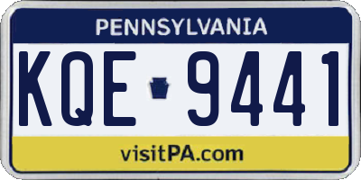 PA license plate KQE9441