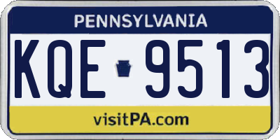 PA license plate KQE9513