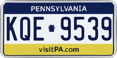 PA license plate KQE9539