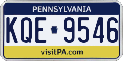 PA license plate KQE9546