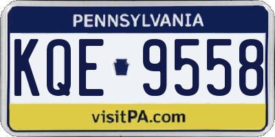 PA license plate KQE9558
