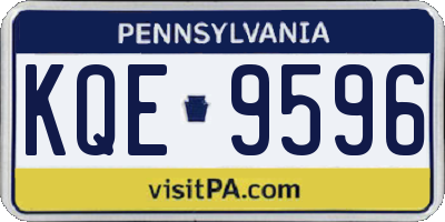 PA license plate KQE9596