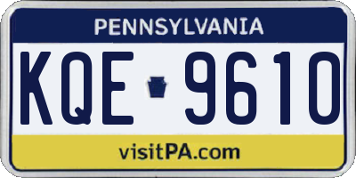 PA license plate KQE9610