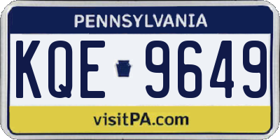PA license plate KQE9649