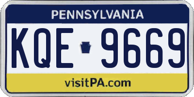 PA license plate KQE9669