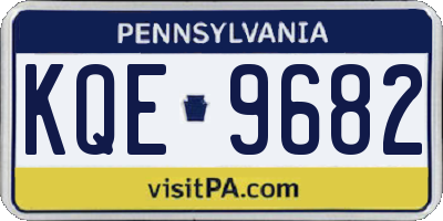PA license plate KQE9682