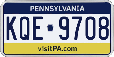 PA license plate KQE9708