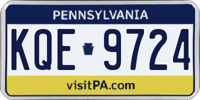 PA license plate KQE9724