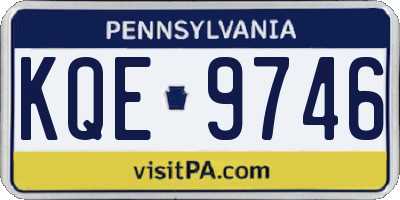 PA license plate KQE9746
