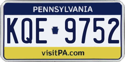 PA license plate KQE9752