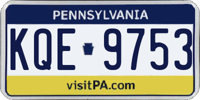 PA license plate KQE9753