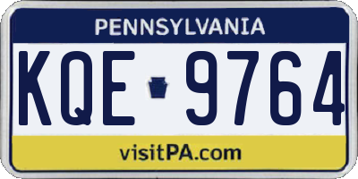 PA license plate KQE9764