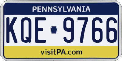 PA license plate KQE9766