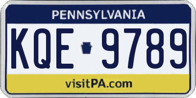 PA license plate KQE9789
