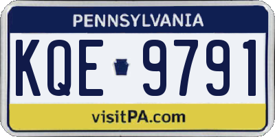 PA license plate KQE9791