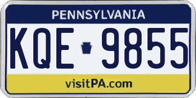 PA license plate KQE9855