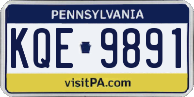 PA license plate KQE9891