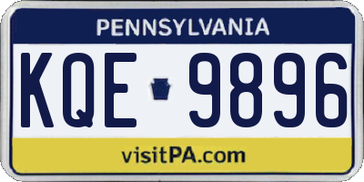 PA license plate KQE9896