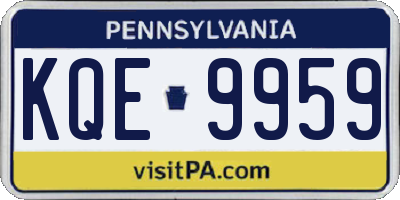 PA license plate KQE9959