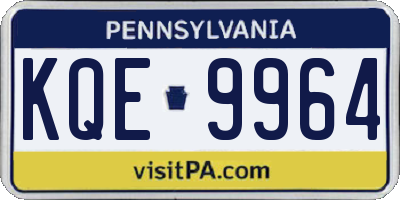 PA license plate KQE9964