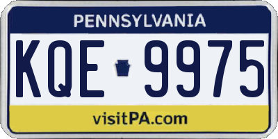 PA license plate KQE9975