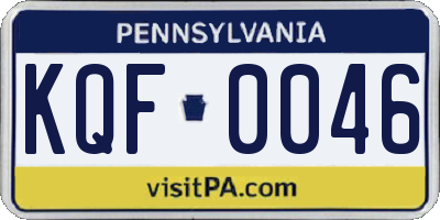 PA license plate KQF0046
