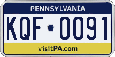 PA license plate KQF0091