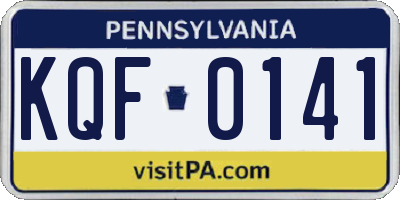 PA license plate KQF0141