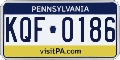 PA license plate KQF0186