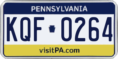 PA license plate KQF0264