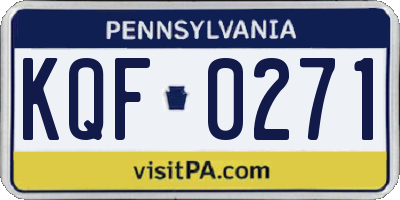 PA license plate KQF0271