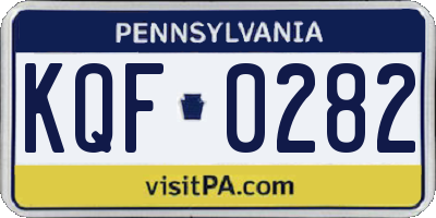 PA license plate KQF0282