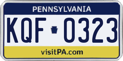 PA license plate KQF0323