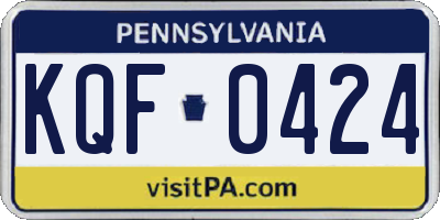 PA license plate KQF0424